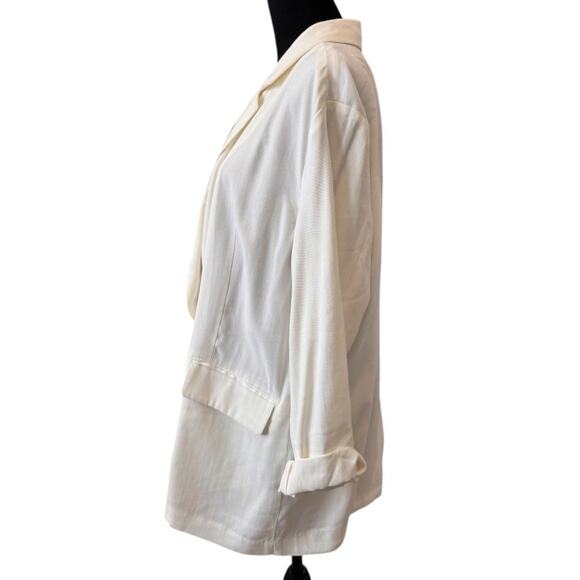 NEW OPEN EDIT NORDSTROM Women's Ivory Unstructured Blazer Size L - Picture 6 of 10